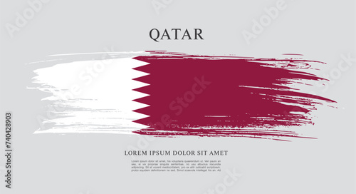 Flag of Qatar, brush stroke background