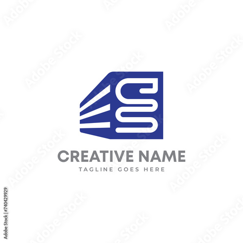 Abstract letter CS secured container logo design