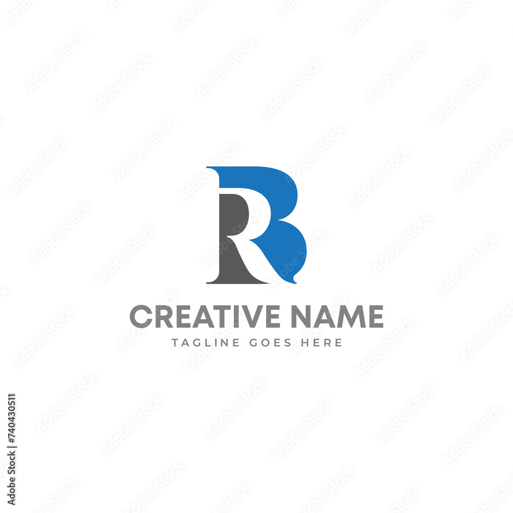 Fototapeta premium Abstract letter RB logo design