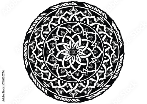Flower mandala decorative element vintage oriental pattern Vector illustration Islam, Arabian, Indian, Moroccan, Spanish, Turkish, Pakistani, Chinese, mystical, Ottoman patterns, coloring book page.