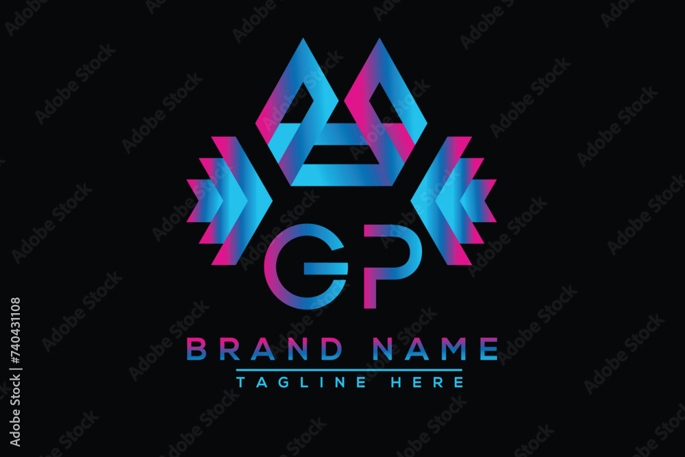 Blue GP letter logo design. Vector logo design for business. Blue GP letter logo design. Vector logo design for business.