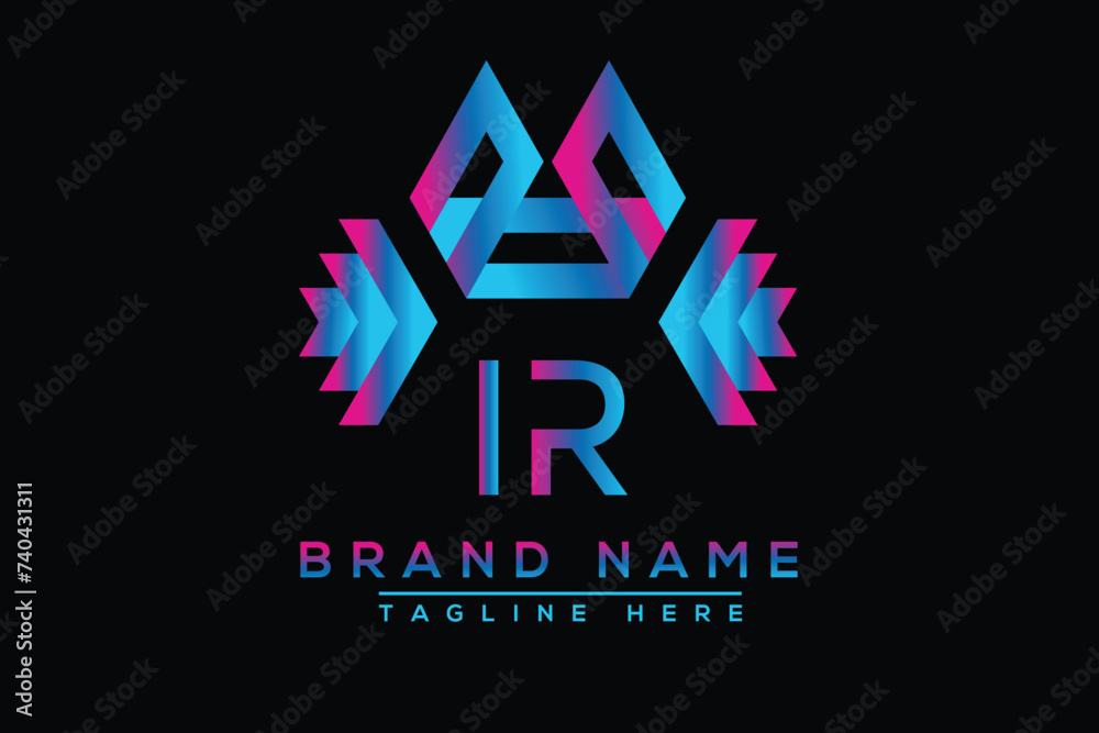 Blue IR letter logo design. Vector logo design for business. Blue IR letter logo design. Vector logo design for business.