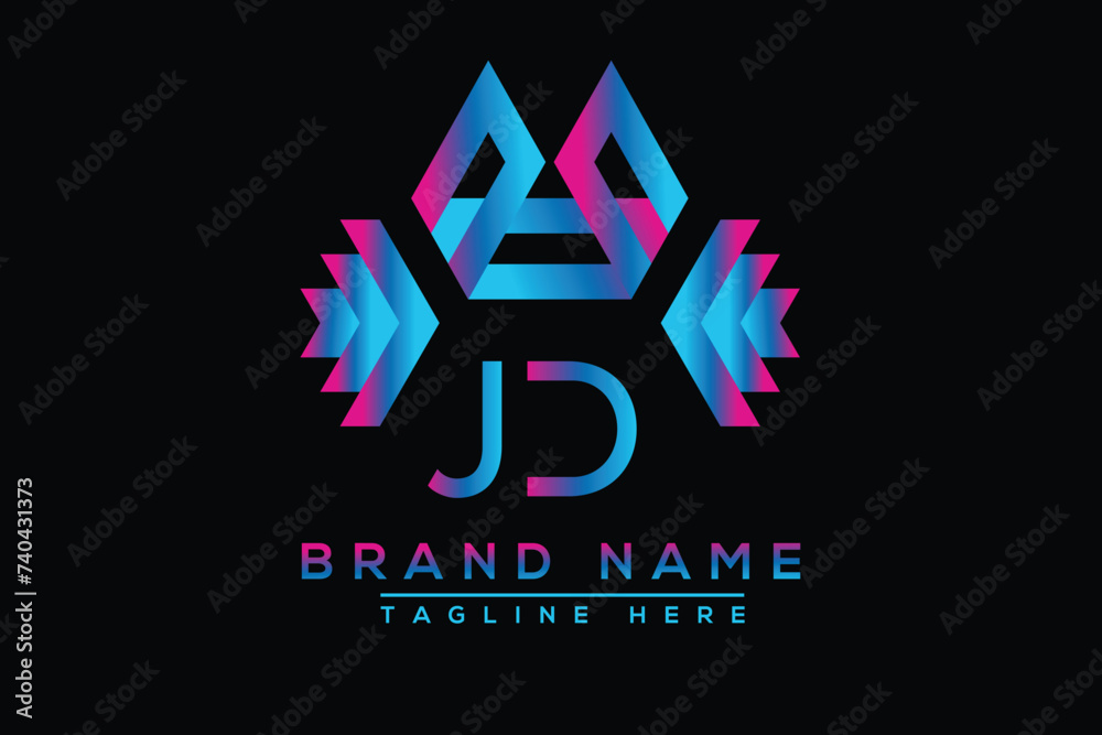 Blue JD letter logo design. Vector logo design for business. Blue JD letter logo design. Vector logo design for business.