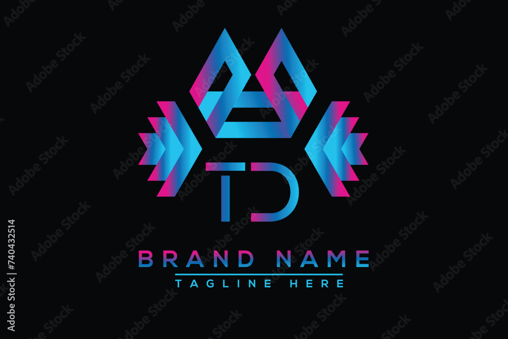 Blue TD letter logo design. Vector logo design for business. Blue TD letter logo design. Vector logo design for business.