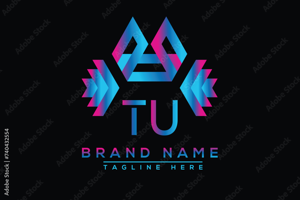 Blue TU letter logo design. Vector logo design for business. Blue TU letter logo design. Vector logo design for business.