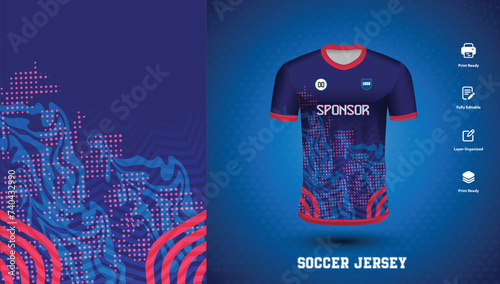 Vector vector soccer jersey design for sublimation or sports tshirt design for cricket football
