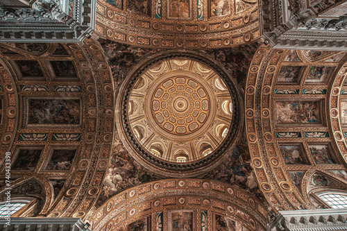 interior of the cathedral of  gesù nuovo Naples, italy photo