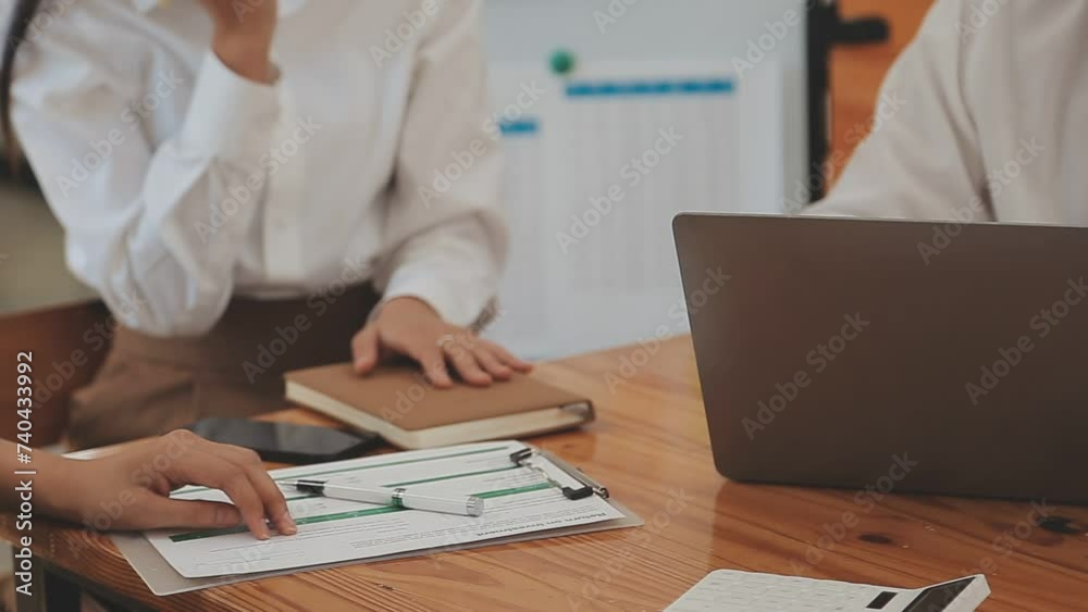 Team of business people are meeting to analyze data for marketing plan,Market research reports and income statistics, Financial and Accounting concept.