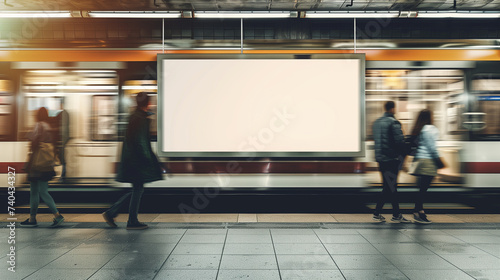Billboard mockup on subway station.