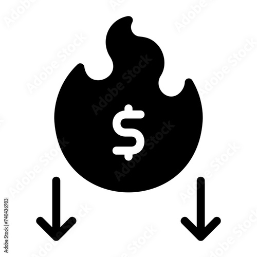 deflation glyph icon