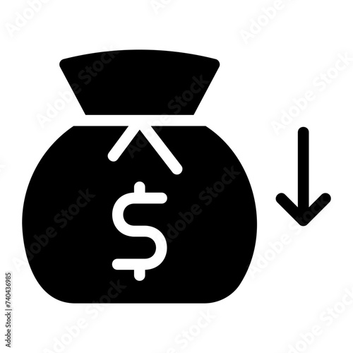 deficit glyph icon