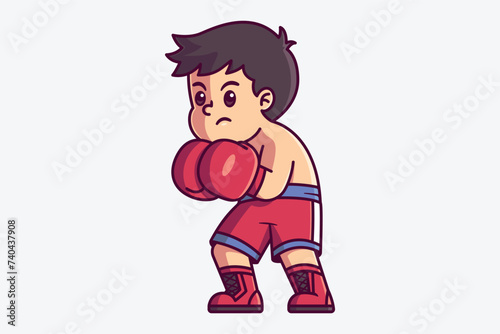 Cute boxer cartoon character illustration