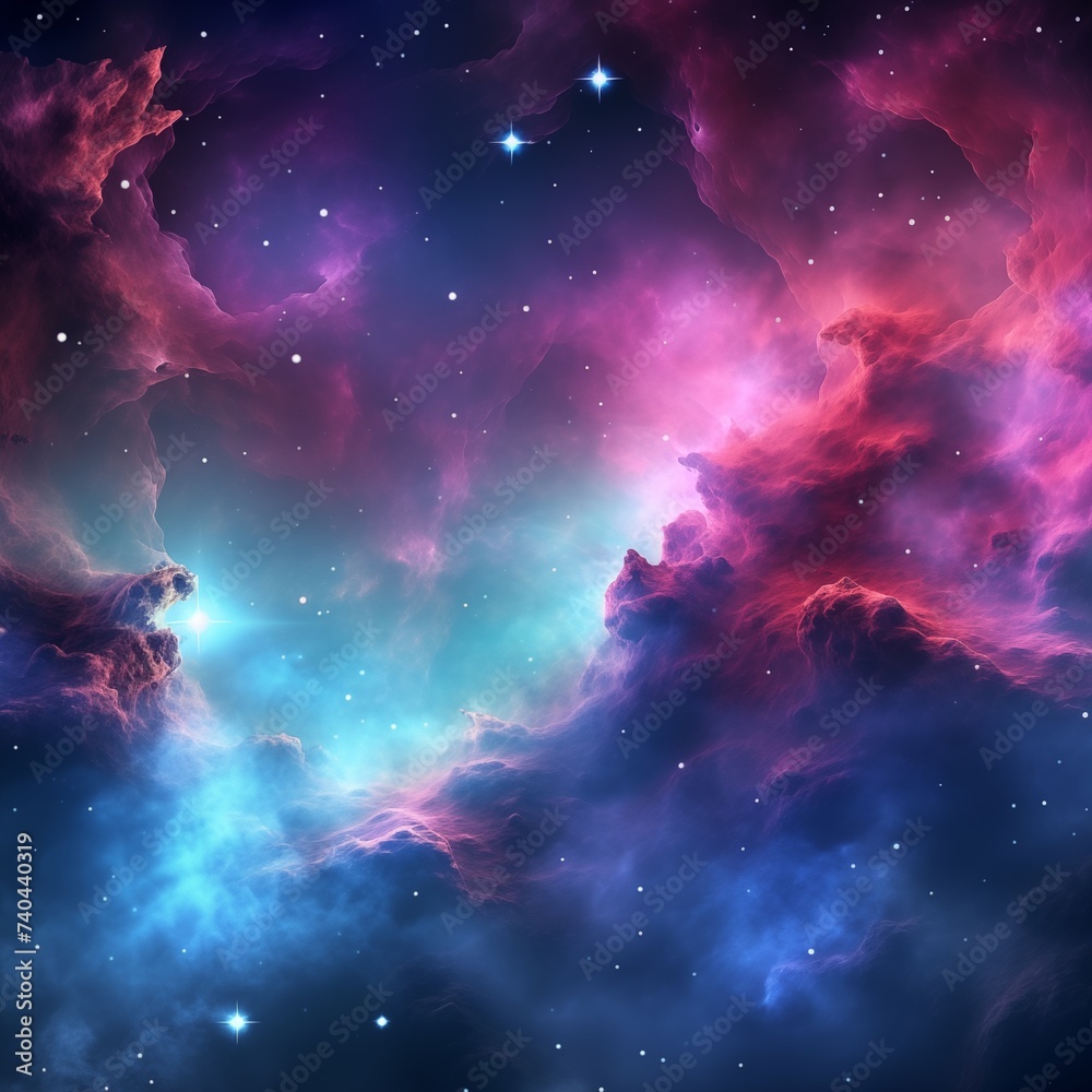 Obraz premium A nebula with stars and lightning