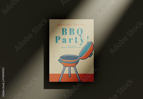 Blue And Brown Bbq Party Flyer (ID: 740441150)
