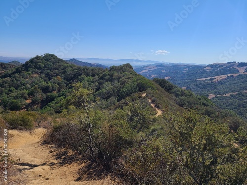 Las Trampas Ridge trail on a summer day in Danville, California