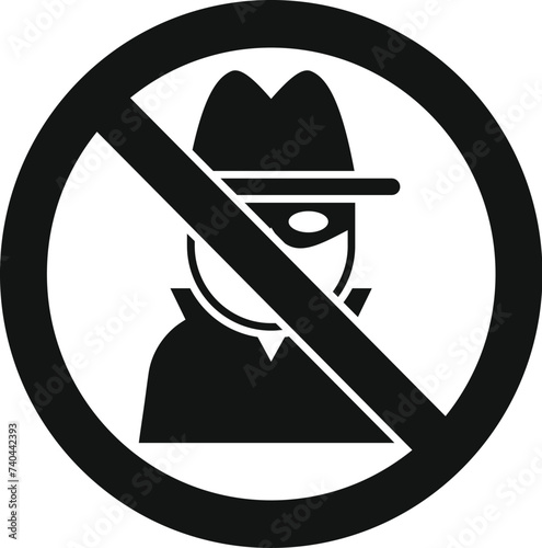 Stop online hacker icon simple vector. Robbery intrusion. Coverage precaution