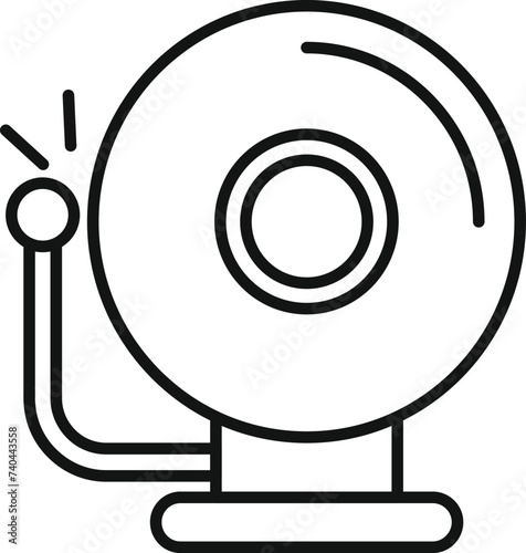 Secured ringer icon outline vector. Alarm thief crime. Police law actions