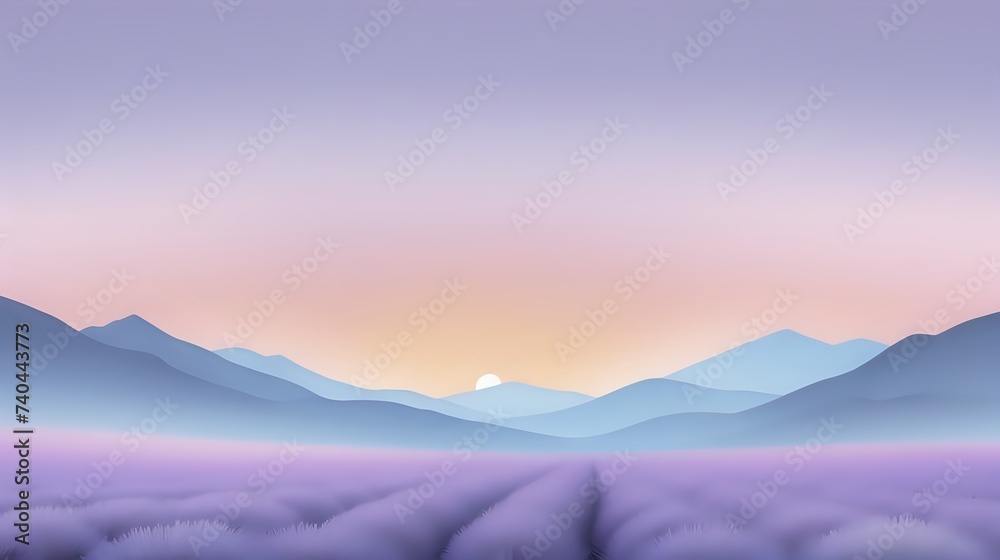 A gradient background transitioning from soft lavender to powder blue, reminiscent of a peaceful sunset.