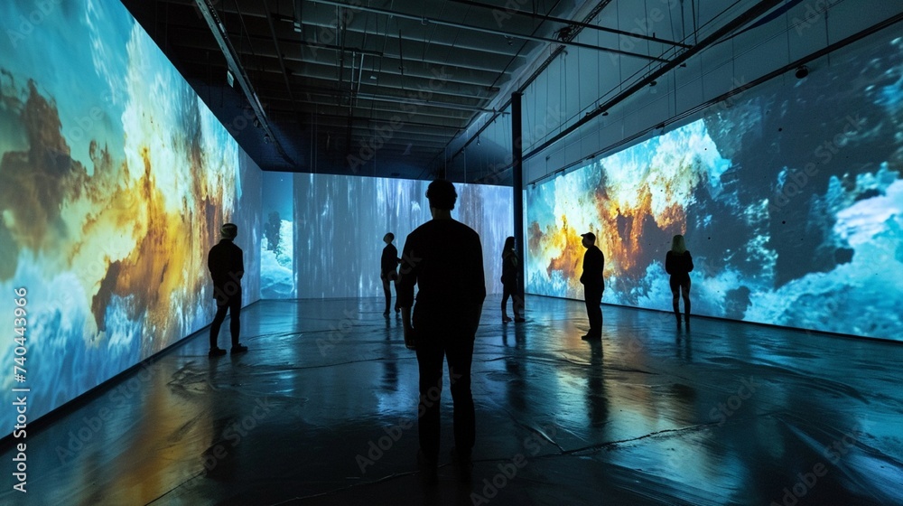 An art gallery with interactive, ever-changing digital art installations.