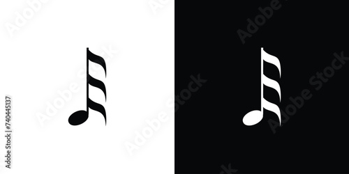 Modern and elegant E initials music logo design