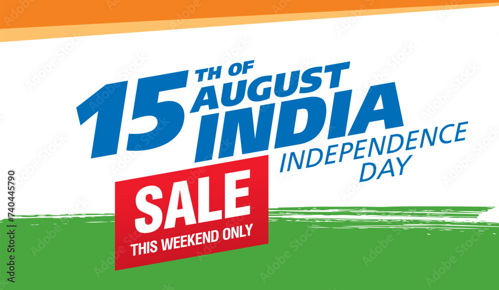 Fototapeta premium Sale banner layout. Independence Day of India. 15 th of August. Vector illustration