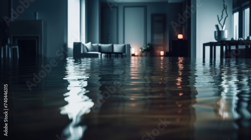 Flooding in the house interior  insurance case.