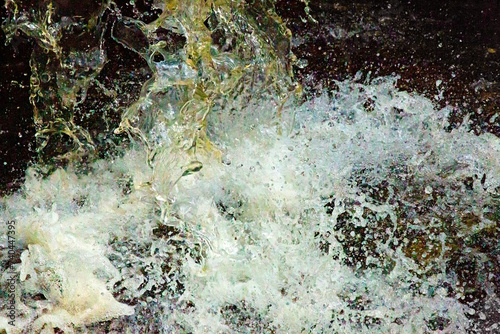 Fototapeta Naklejka Na Ścianę i Meble -  Closeup and high speed capture of a waterfall in Connecticut.