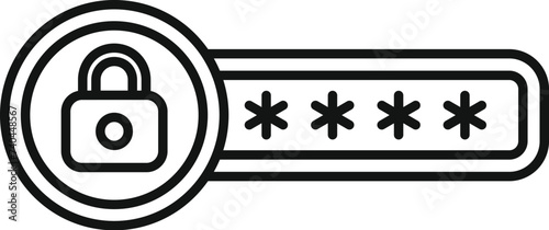Password access icon outline vector. Best security level. Prevent robbery