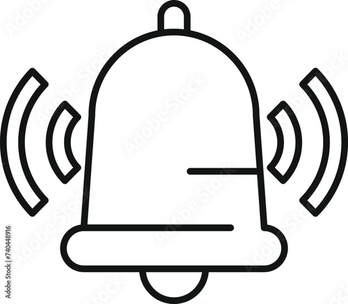 Alarm ringer bell icon outline vector. Secured coverage. Access gesture