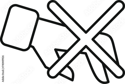 Hand stop theft icon outline vector. Secure cyber. Insurance crime prevent