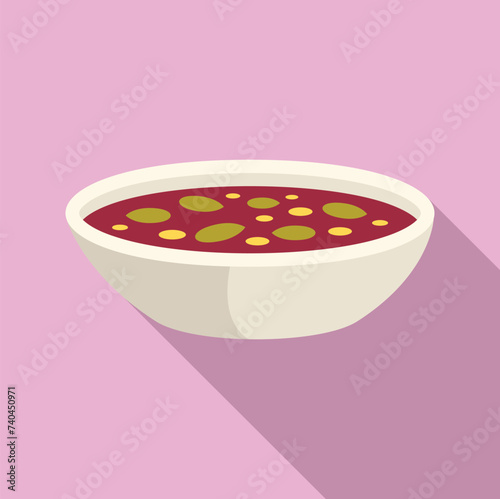 Cream soup food icon flat vector. Cooking dish menu. Vegetable dinner