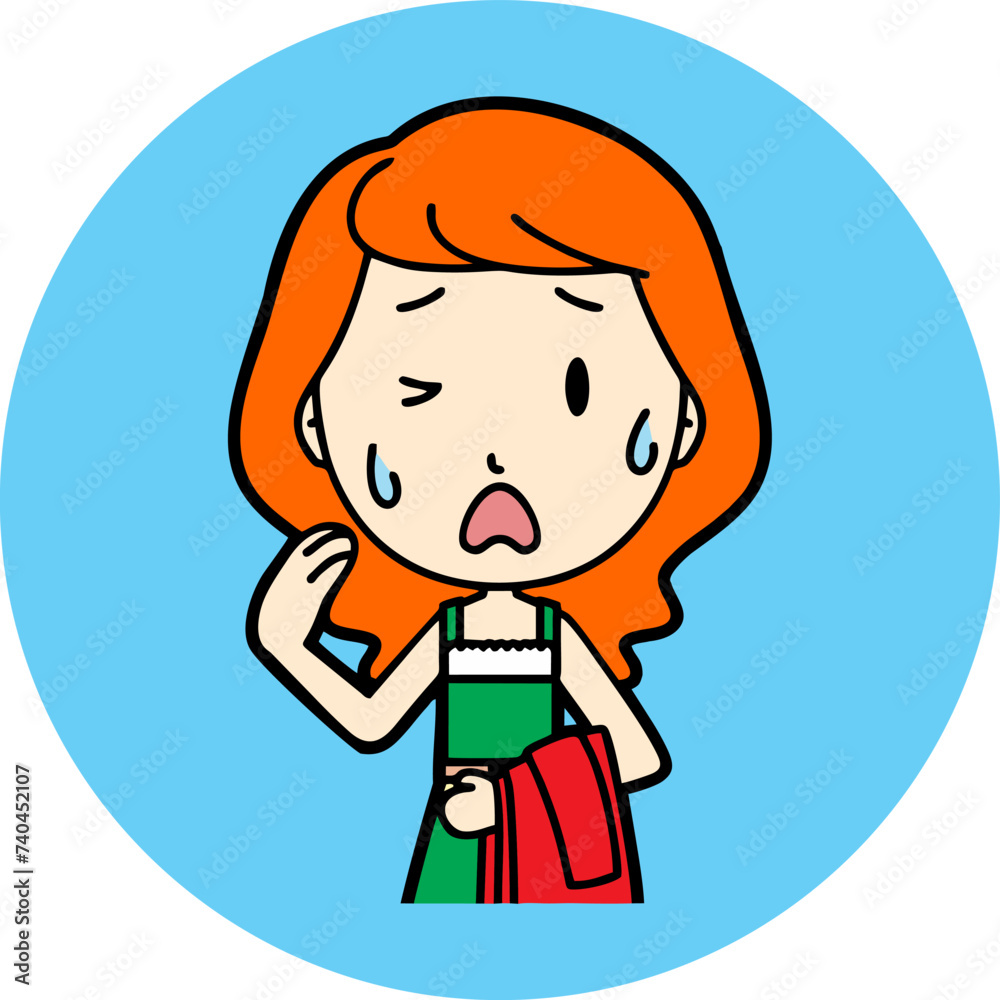 High quality vector illustration of a girl in heat High quality vector illustration of a girl in heat
