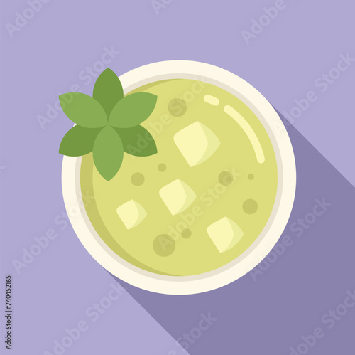 Chowder cream soup icon flat vector. Supper lunch. Entree plate cook