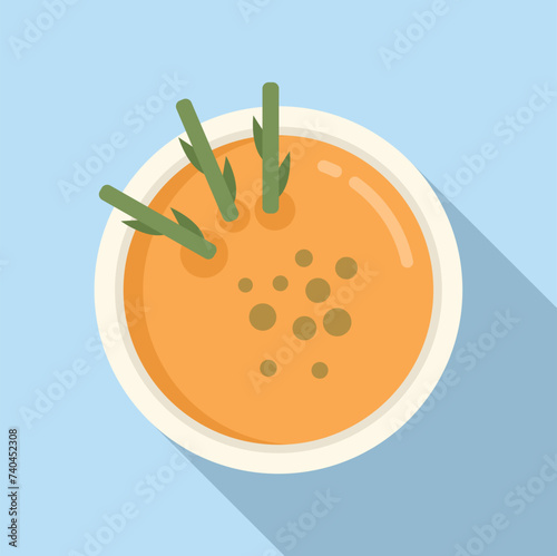 Dinner cream soup icon flat vector. Cooking gastronomy. Cook delicacy