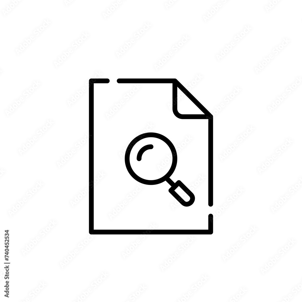 Searching information in file. Data analysis. Pixel perfect icon Searching information in file. Data analysis. Pixel perfect icon
