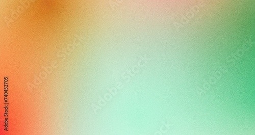 Red orange blue green abstract grainy poster background vibrant color wave dark noise texture cover header design
