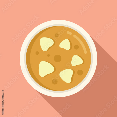 Savory gastronomy icon flat vector. Eat food dish. Cook plate gourmet
