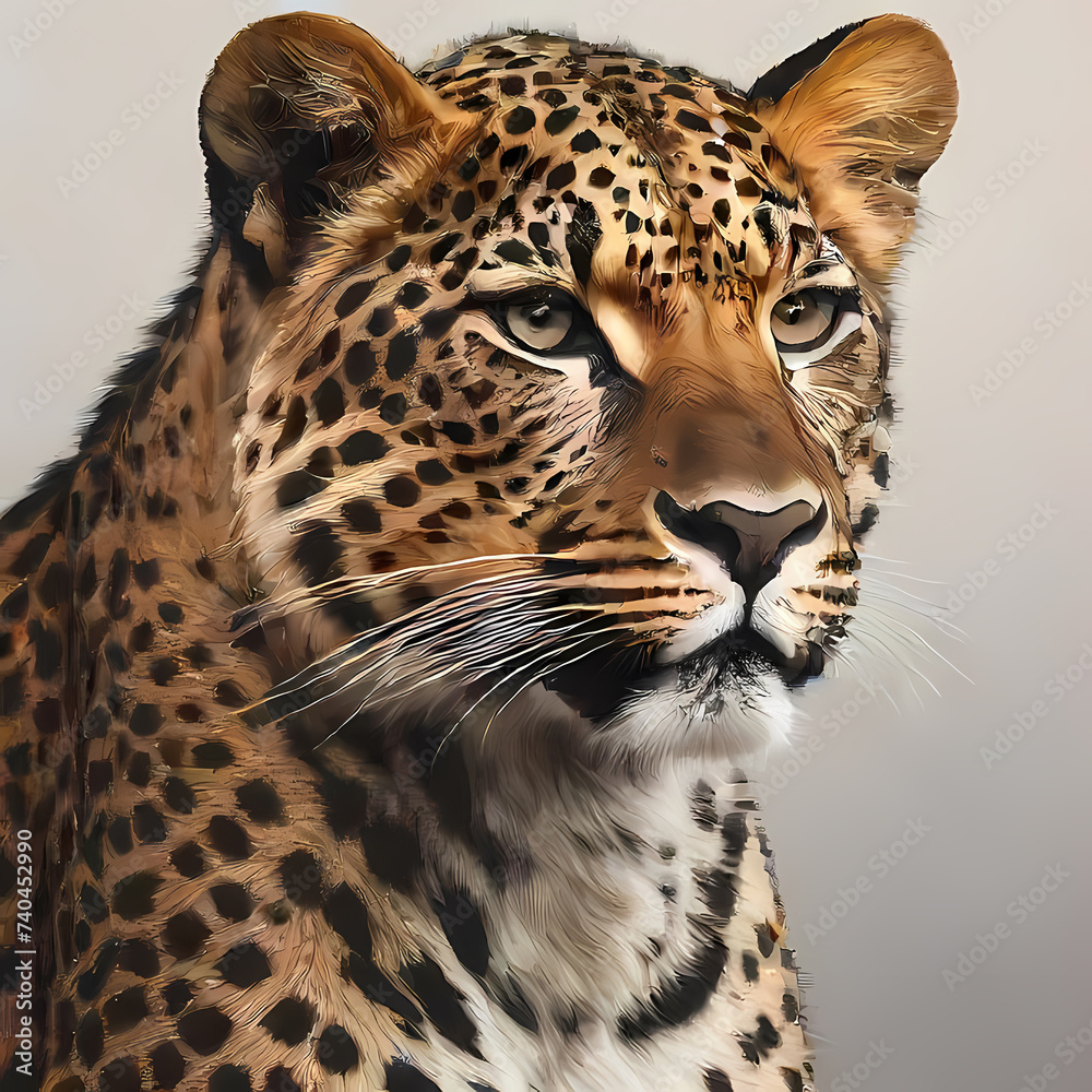 Fototapeta premium Leopard, logo-style