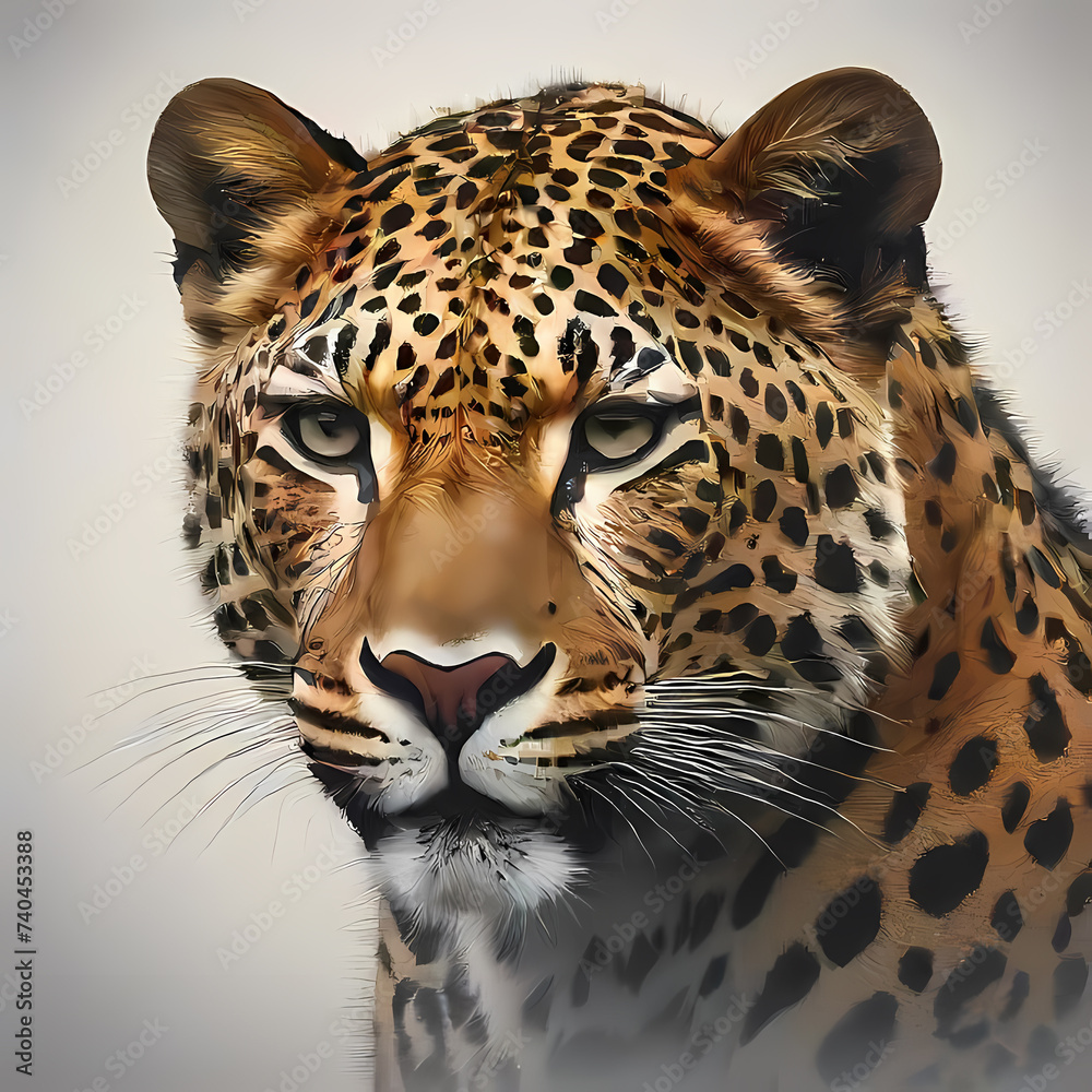 Obraz premium Leopard, logo-style