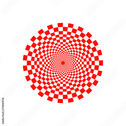 red and white circles