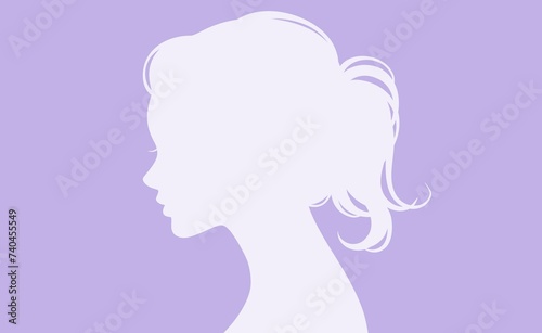 女性・女の子の横顔シルエットイラスト素材 © ILLUSTRATION ＊ STORE