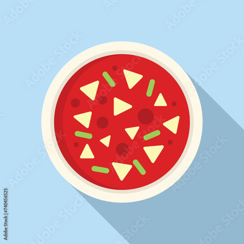 Repast cream soup icon flat vector. Cooking food dish. Savory vegetable