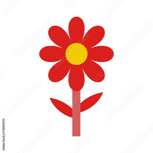 red flower on white