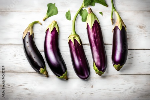 eggplants on a wooden board