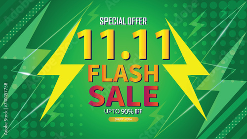 Sale banner template design   .  11.11 SPECIAL OFFER, MEGA SALE, FLASH SALE