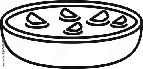 Cream soup meal icon outline vector. Food dish. Cuisine supper lunch