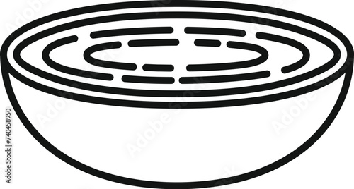 Cream soup dish icon outline vector. Fare culinary. Cuisine serving aliment