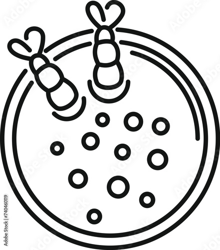 Shrimp cream soup icon outline vector. Dining lunch. Restaurant dish food