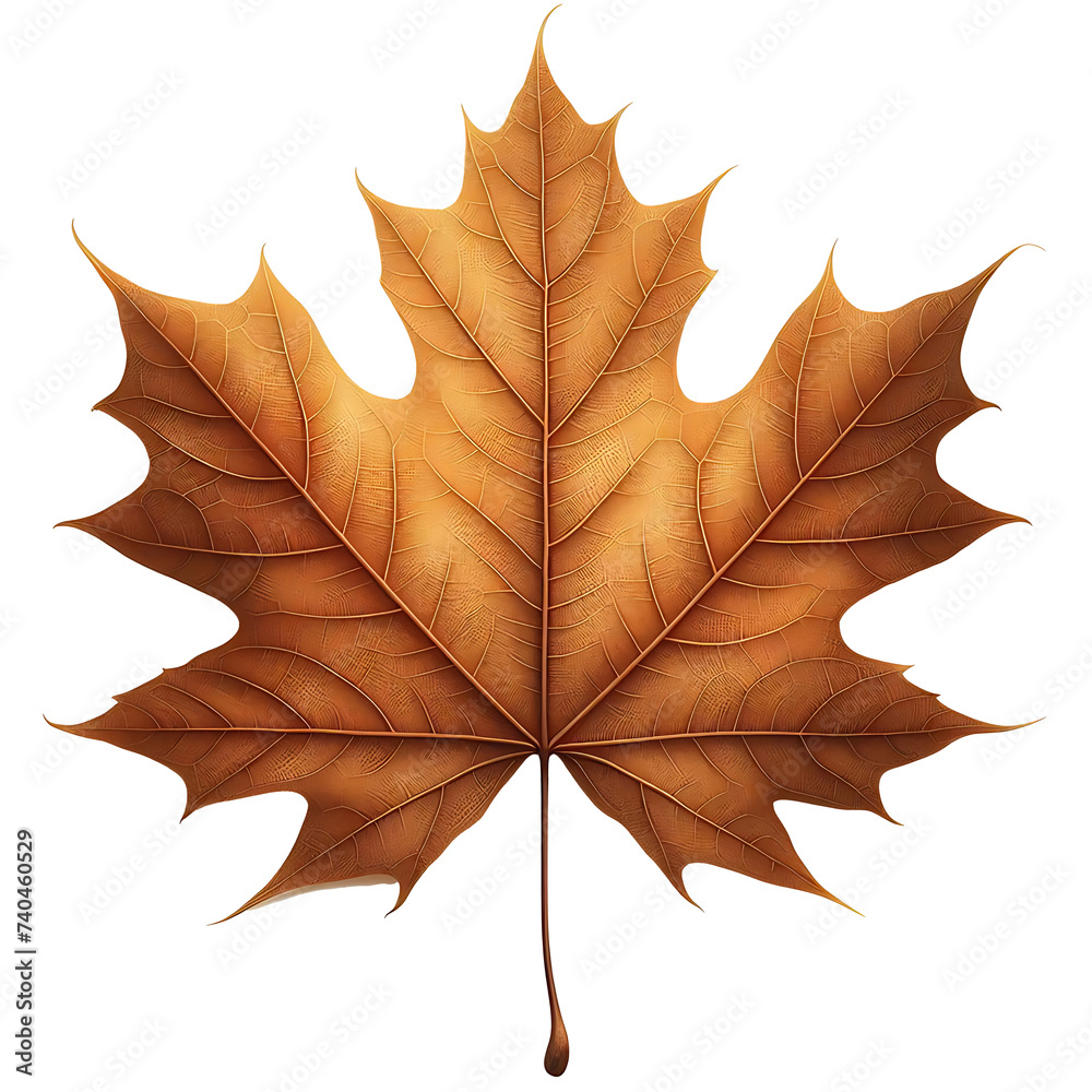 Obraz premium autumn maple leaf isolated on transparent background, AI generated