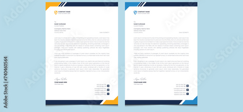 Unique clean editable creative minimal company modern corporate professional abstract elegant business style letterhead template design.